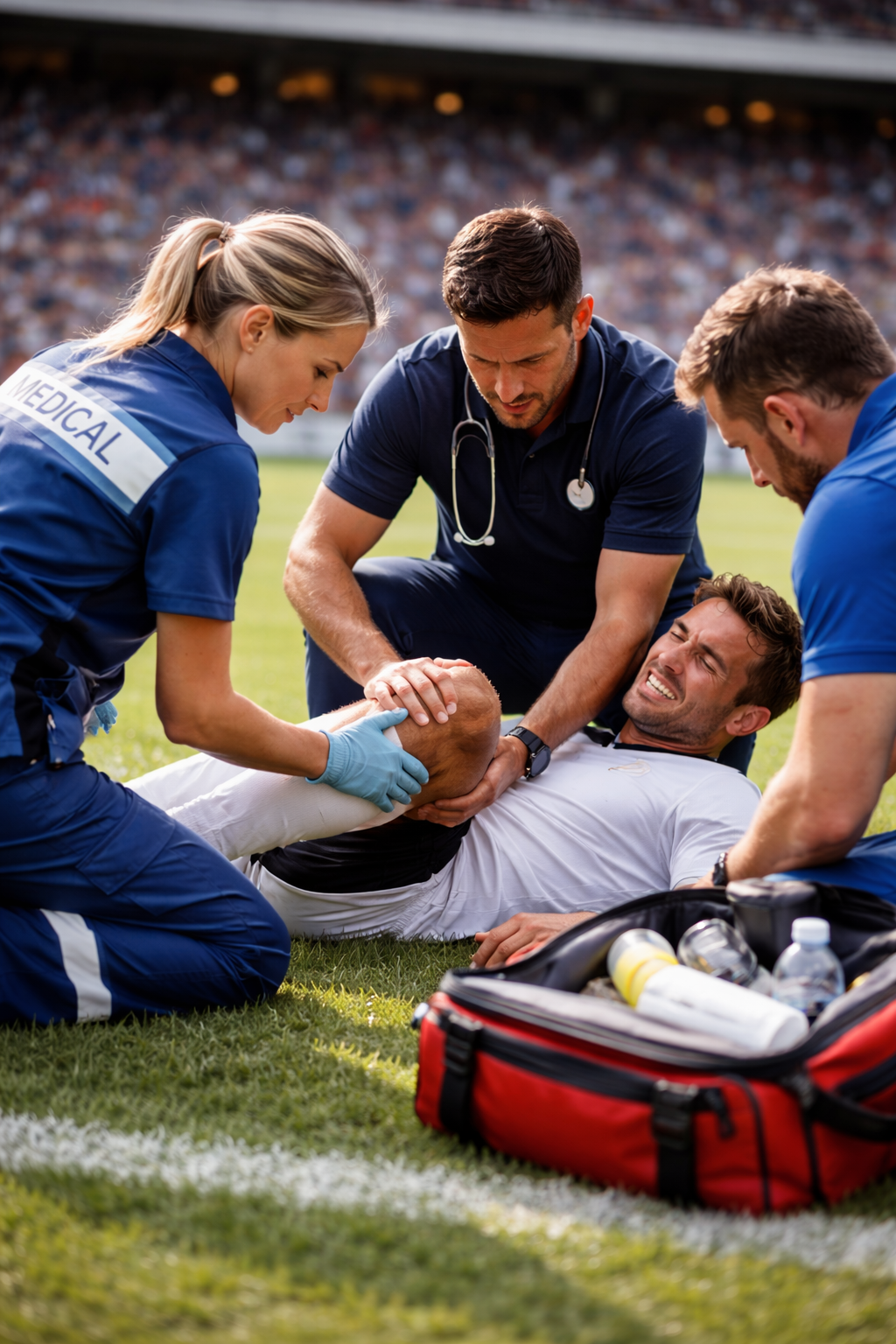 Ostéopathe à Rabat en intervention d'urgence sur le terrain sportif