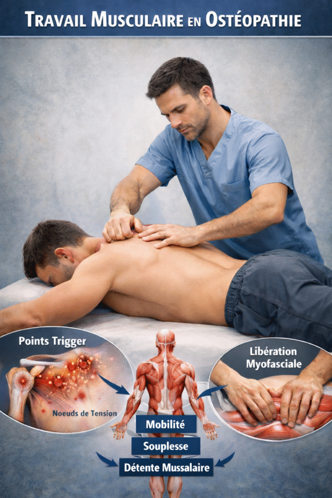 Travail musculaire par l'osteopathe à Rabat