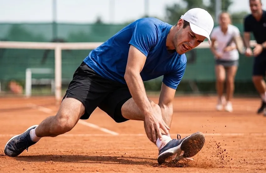 entorse de la cheville lors d'une activité sportive